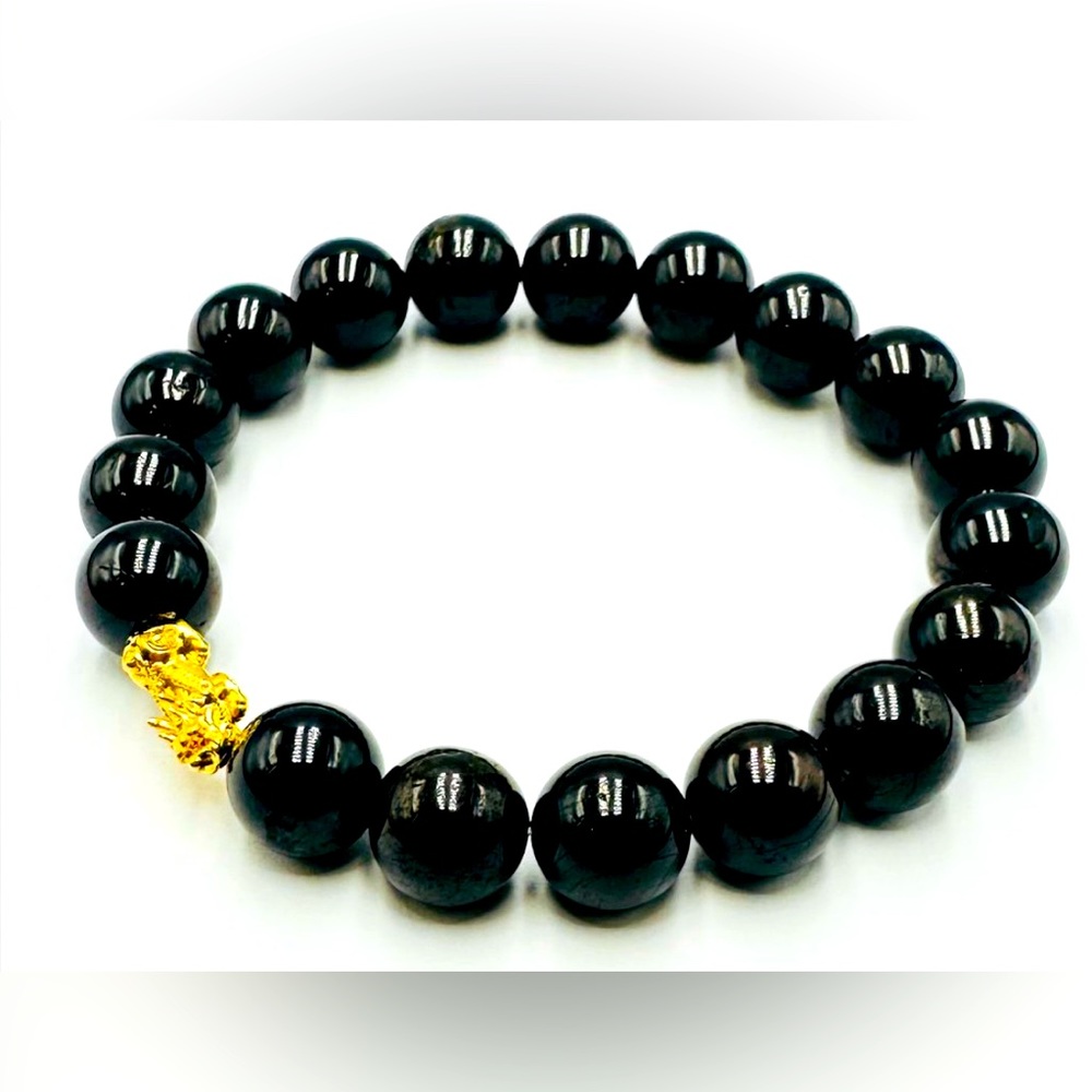 Real 18K Pi Yao Black Obsidian